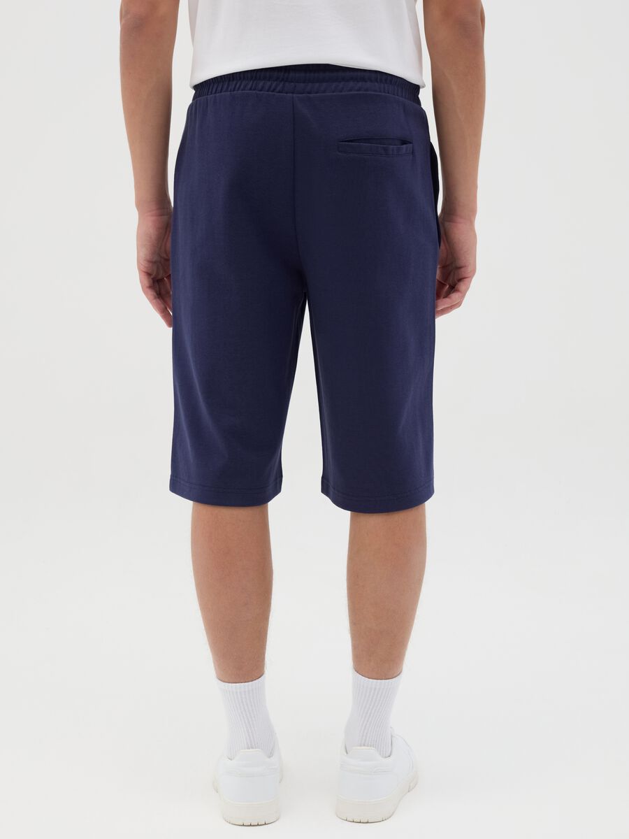 Dark blue Bermuda joggers with logo_3