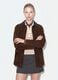 Brown regular-fit shacket with contrast collar_0