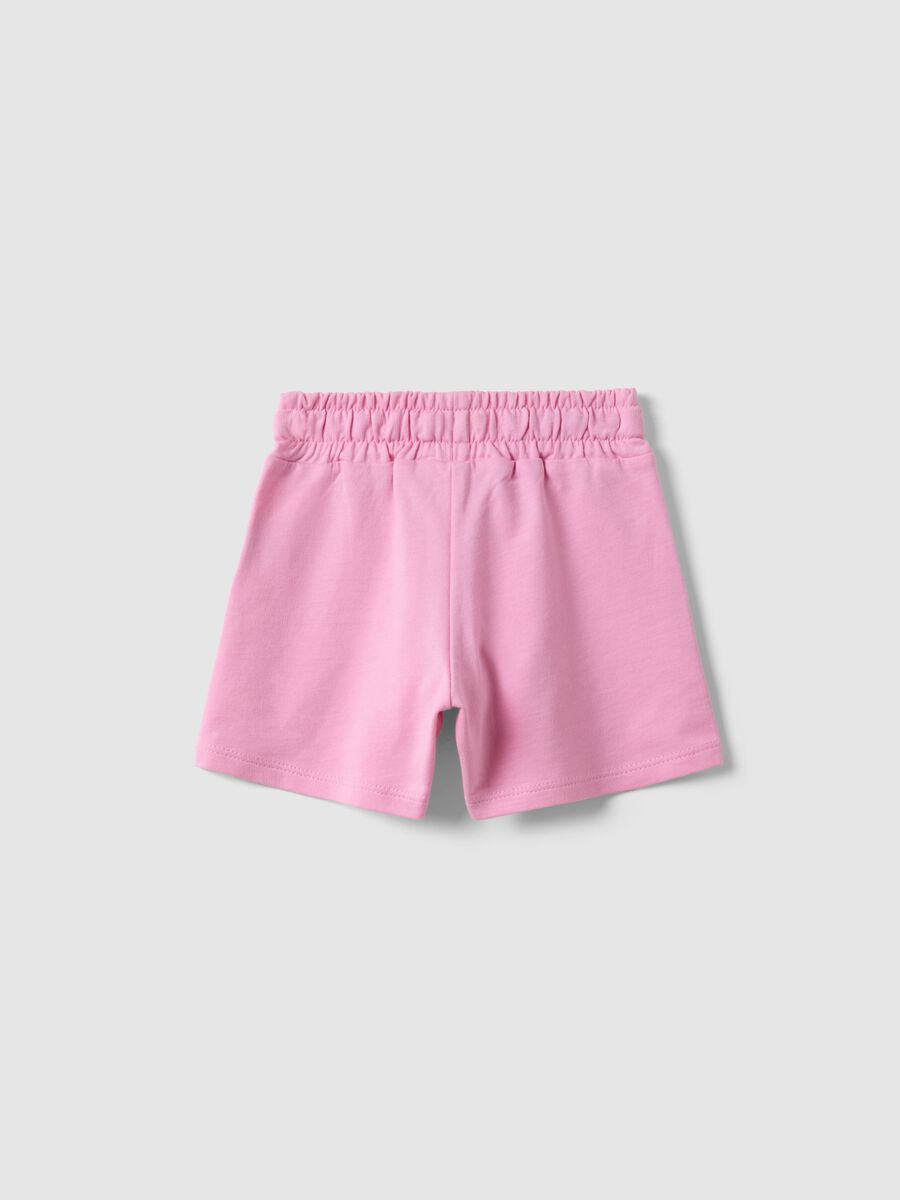 Girls' pink pure cotton shorts with regular fit_1