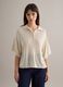 Beige Regular Fit Polo with Elbow-Length Sleeves_0