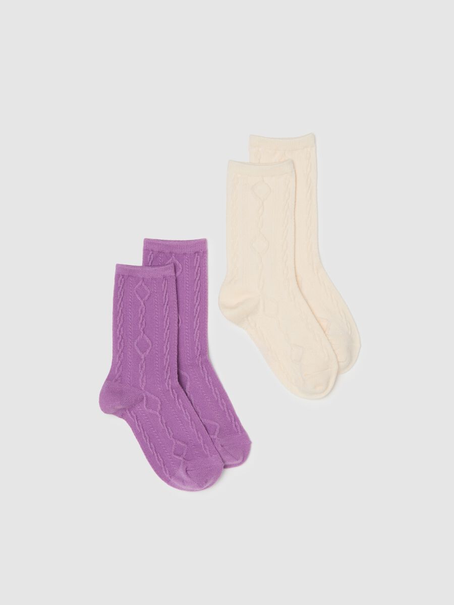 Girl's Cotton Multicolour Knee-High Socks Two-Pack_0