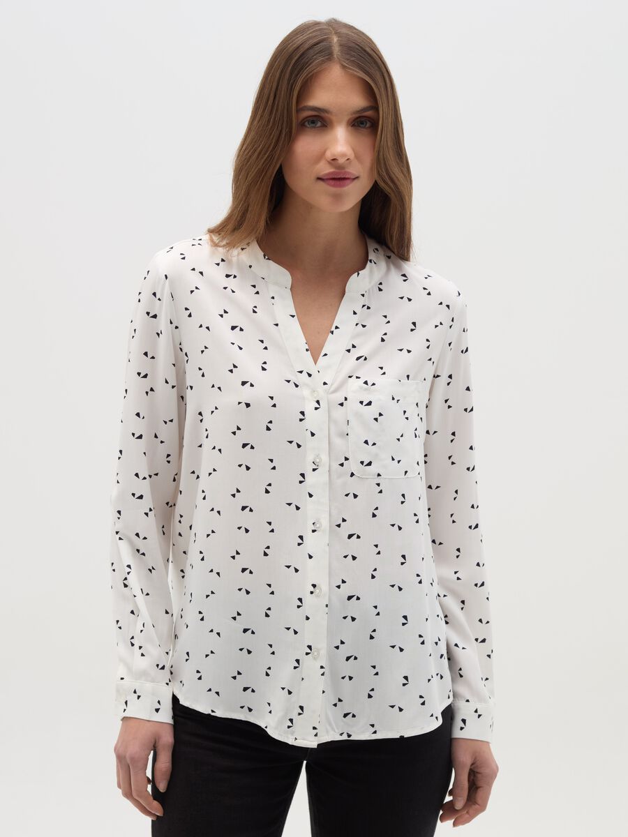 Viscose shirt with micro print_0