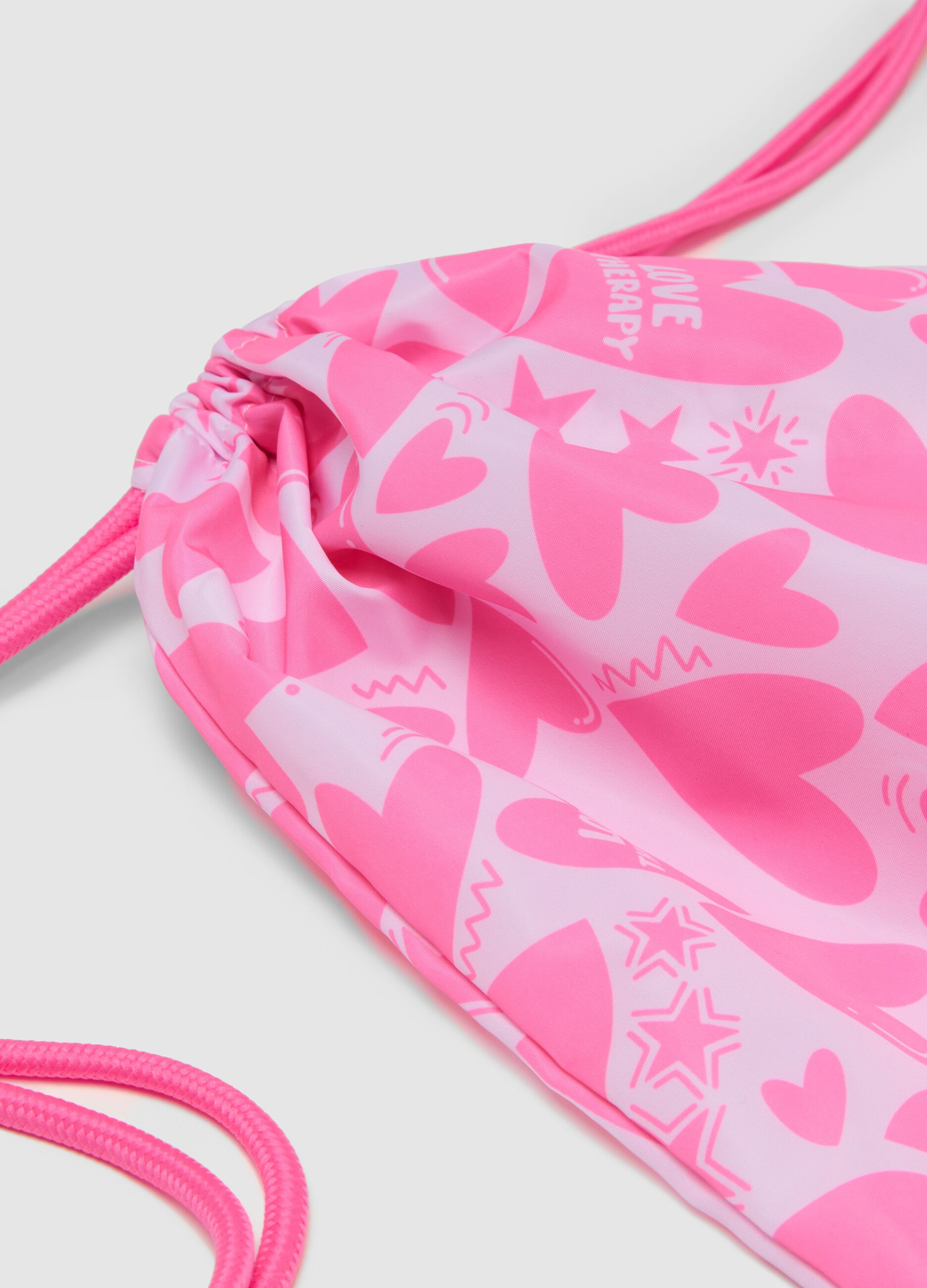 Girls' pink backpack with hearts