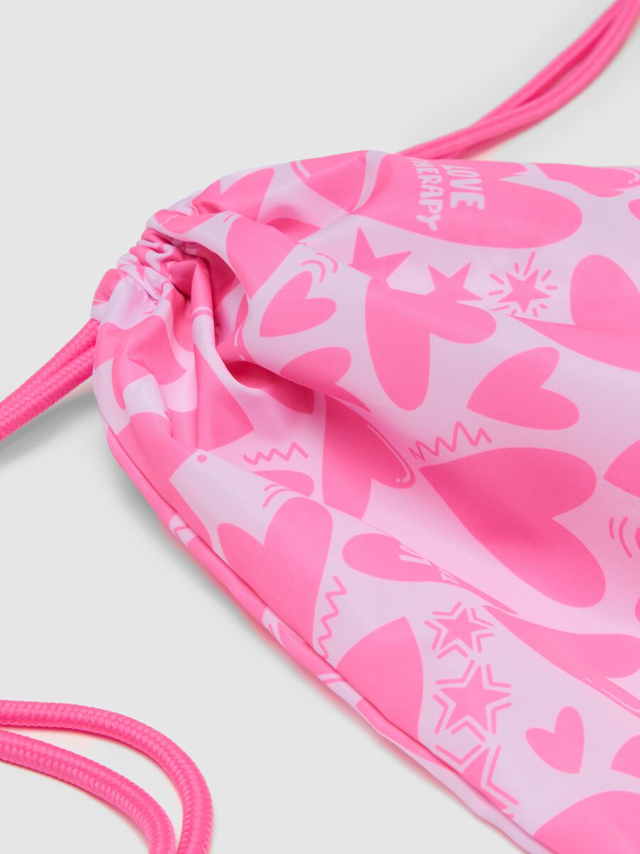 Girls' pink backpack with hearts_2