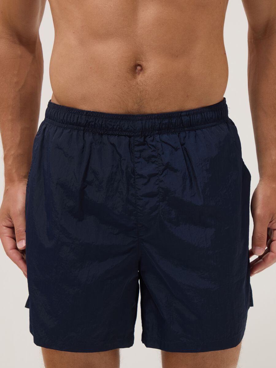 Boxer mare blu con vita elasticizzata_1