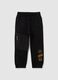 Kids' black cotton blend jogger trousers with regular fit_0