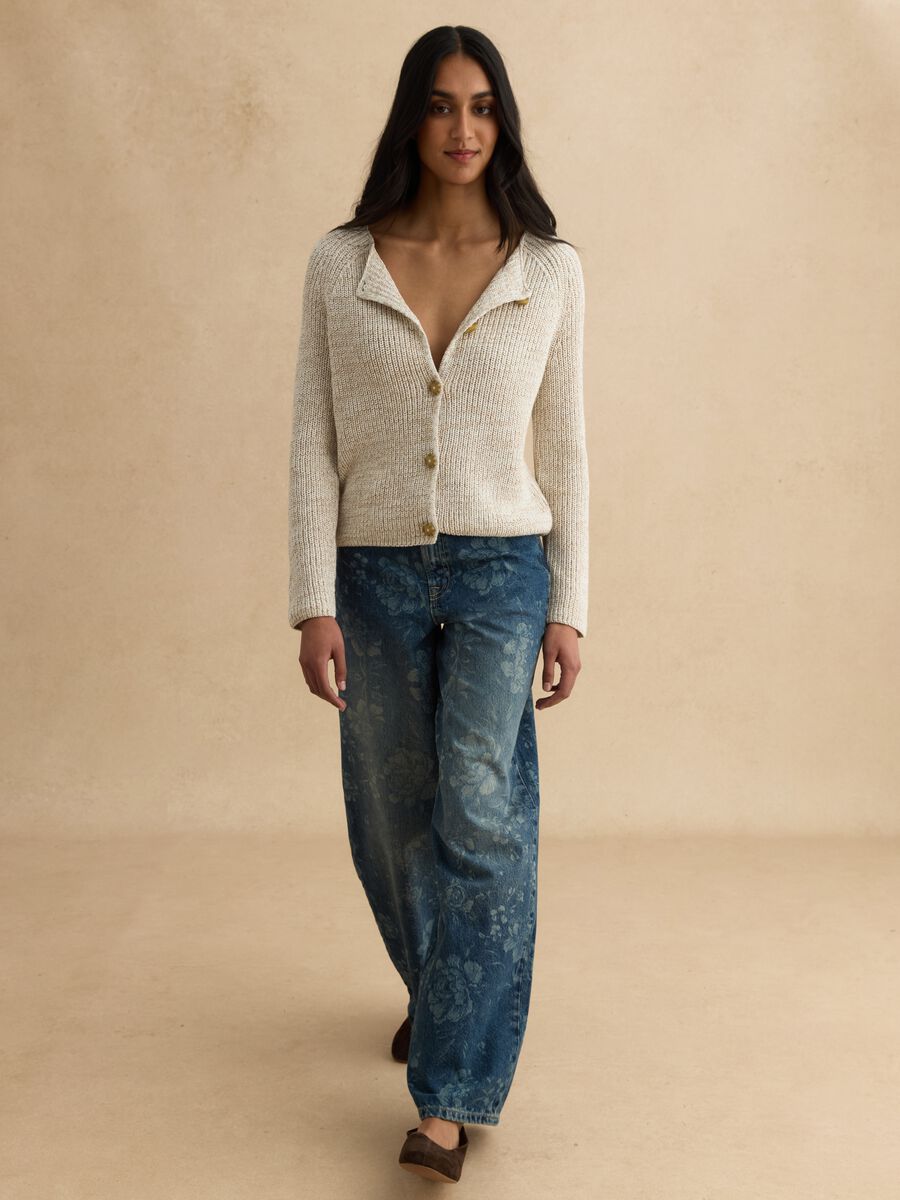 Beige Pure Cotton Cardigan_1