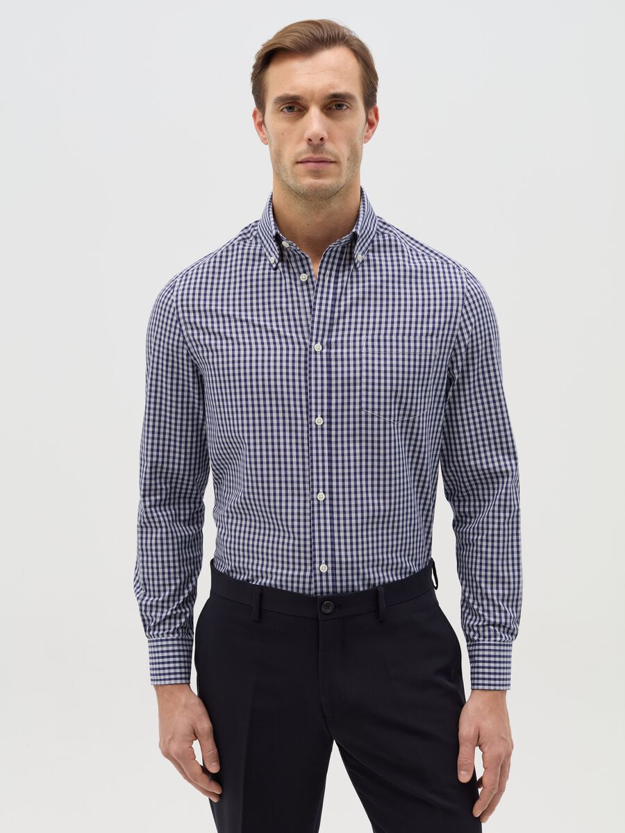Regular-fit easy-iron check shirt_0