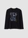 Black organic cotton T-shirt with "Let's get drip" slogan for boys_0