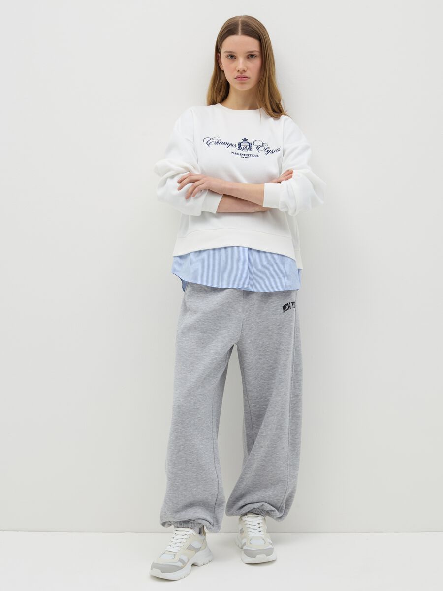 White sweatshirt with "Champs Elysees" embroidery_1