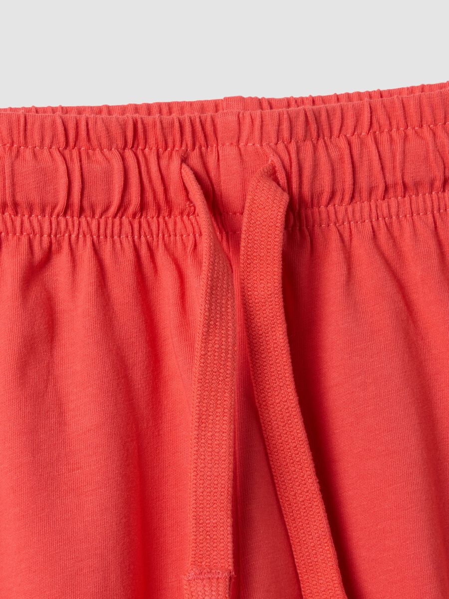 Red organic cotton shorts with elasticated waist_3