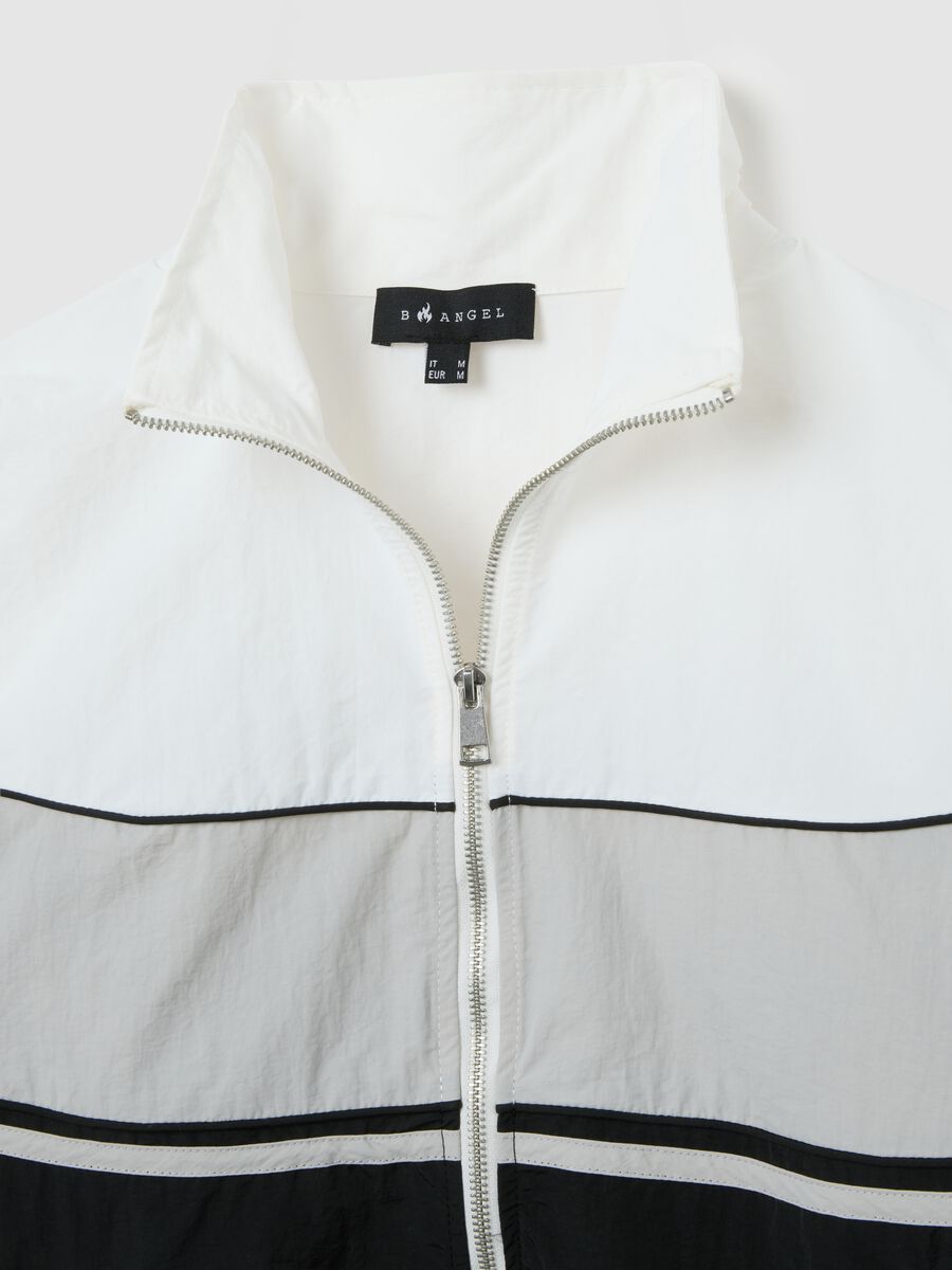 Felpa a righe multicolor relaxed fit con zip_1