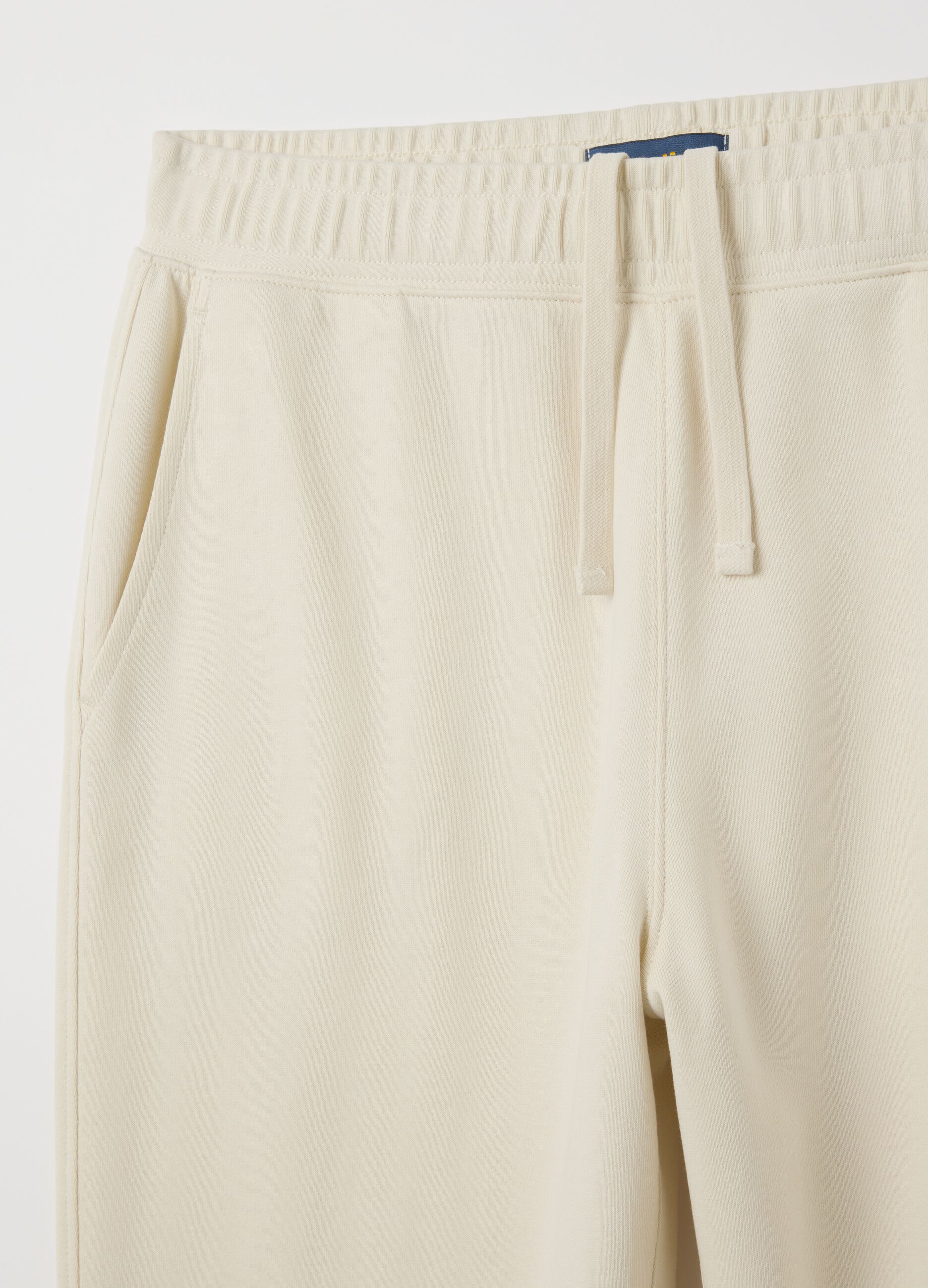 Beige pure cotton trousers with oversized fit