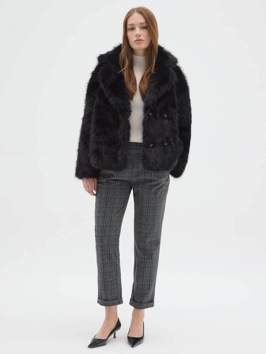 Giacca nera regular fit con bottoni_1