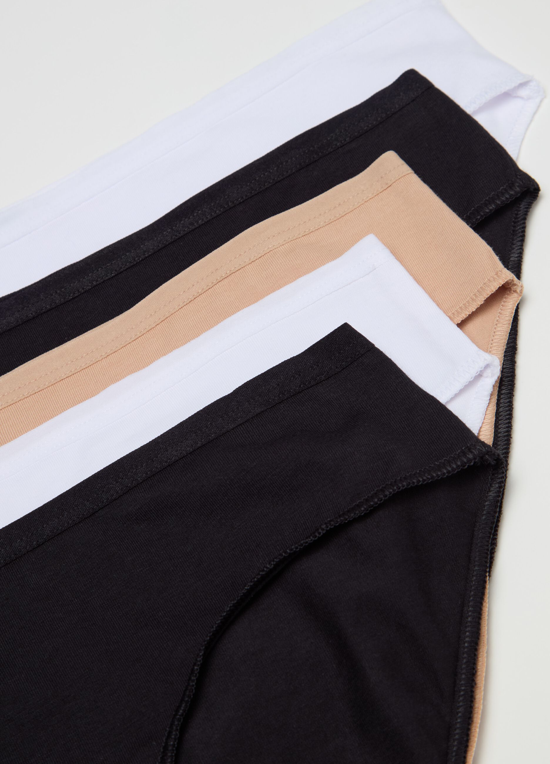 Five-pack briefs in stretch cotton