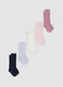 Pack of five long socks in pink, light pink, white, light grey marl and navy blue, in stretch organic cotton_0