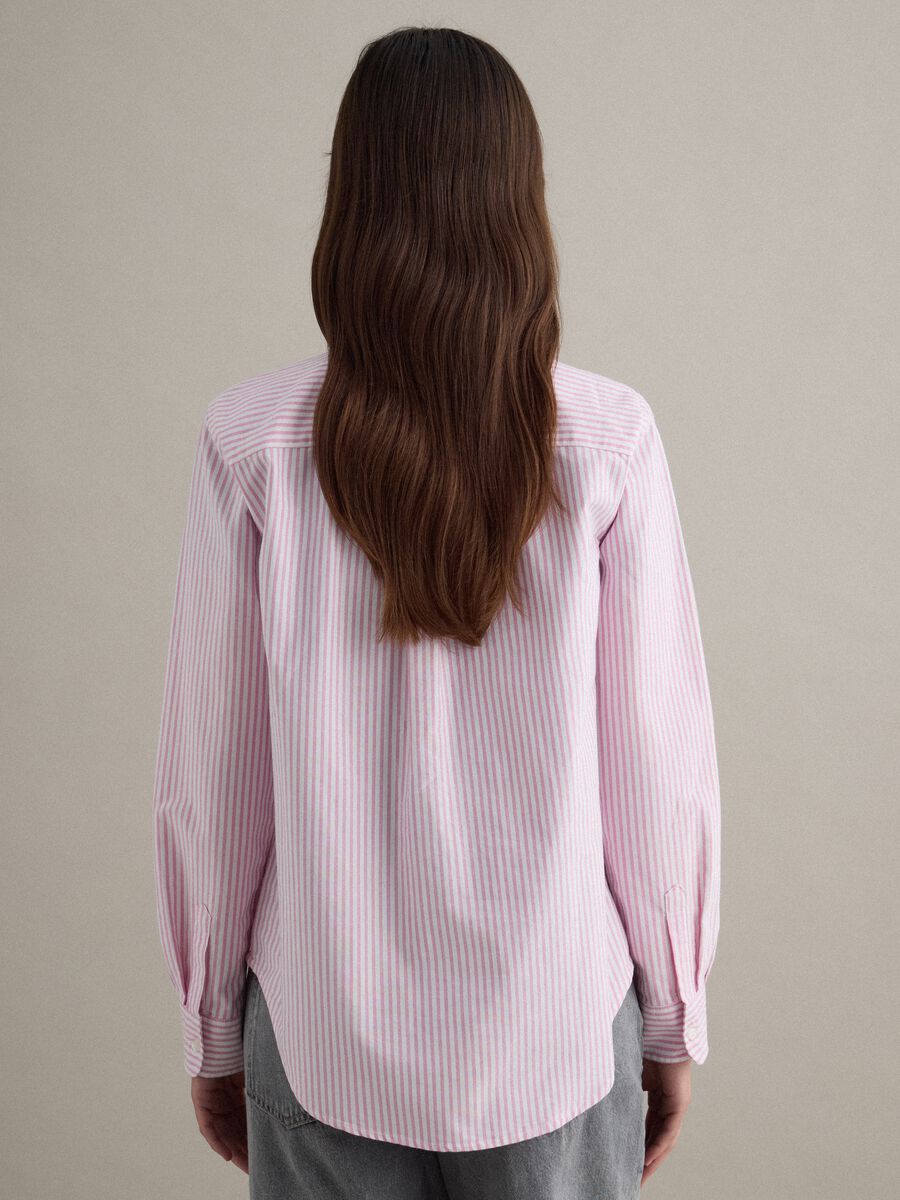 Camicia a maniche lunghe in puro cotone a righe multicolor regular fit_3