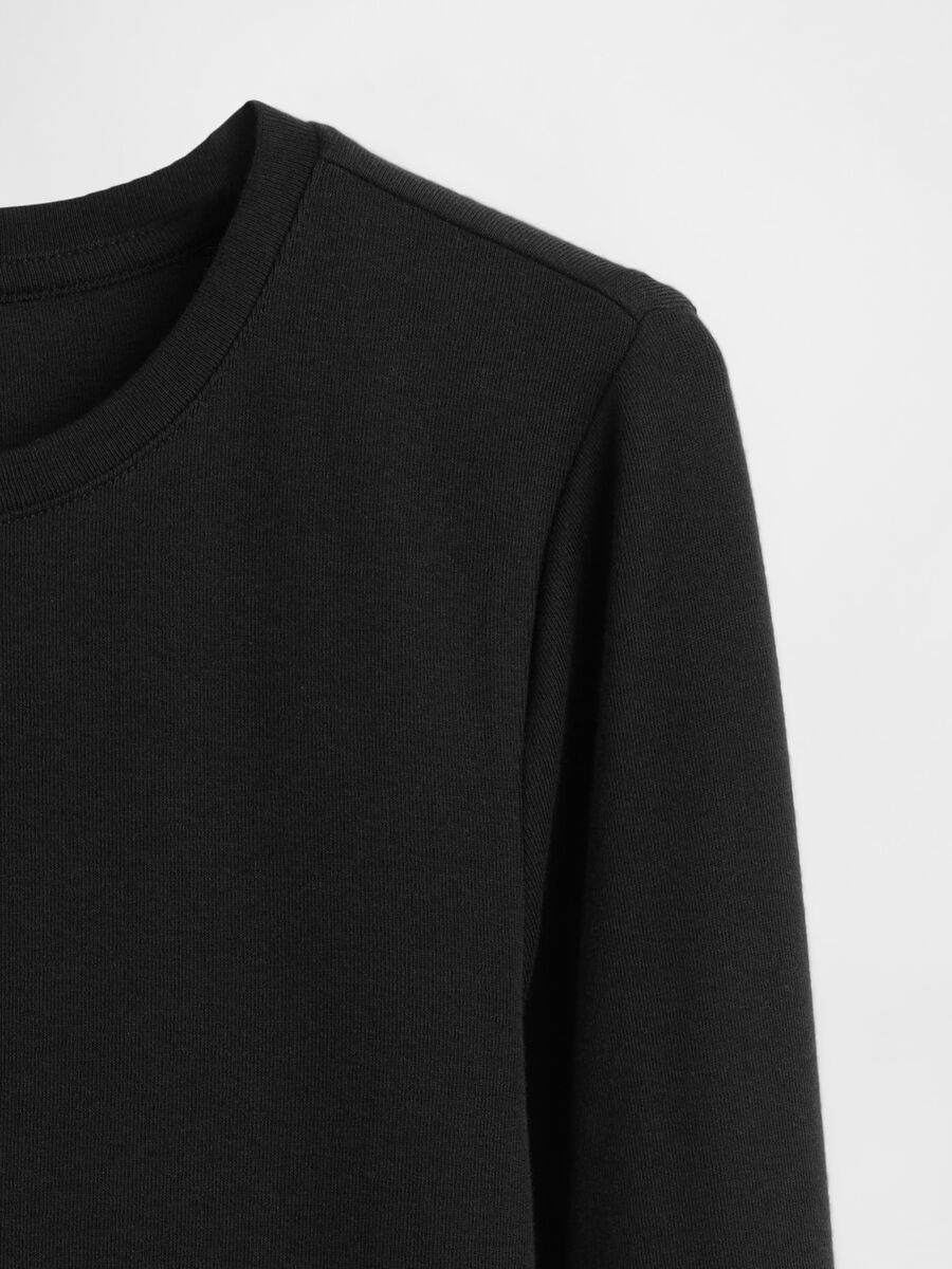 Maglia nera elasticizzata a maniche lunghe_4