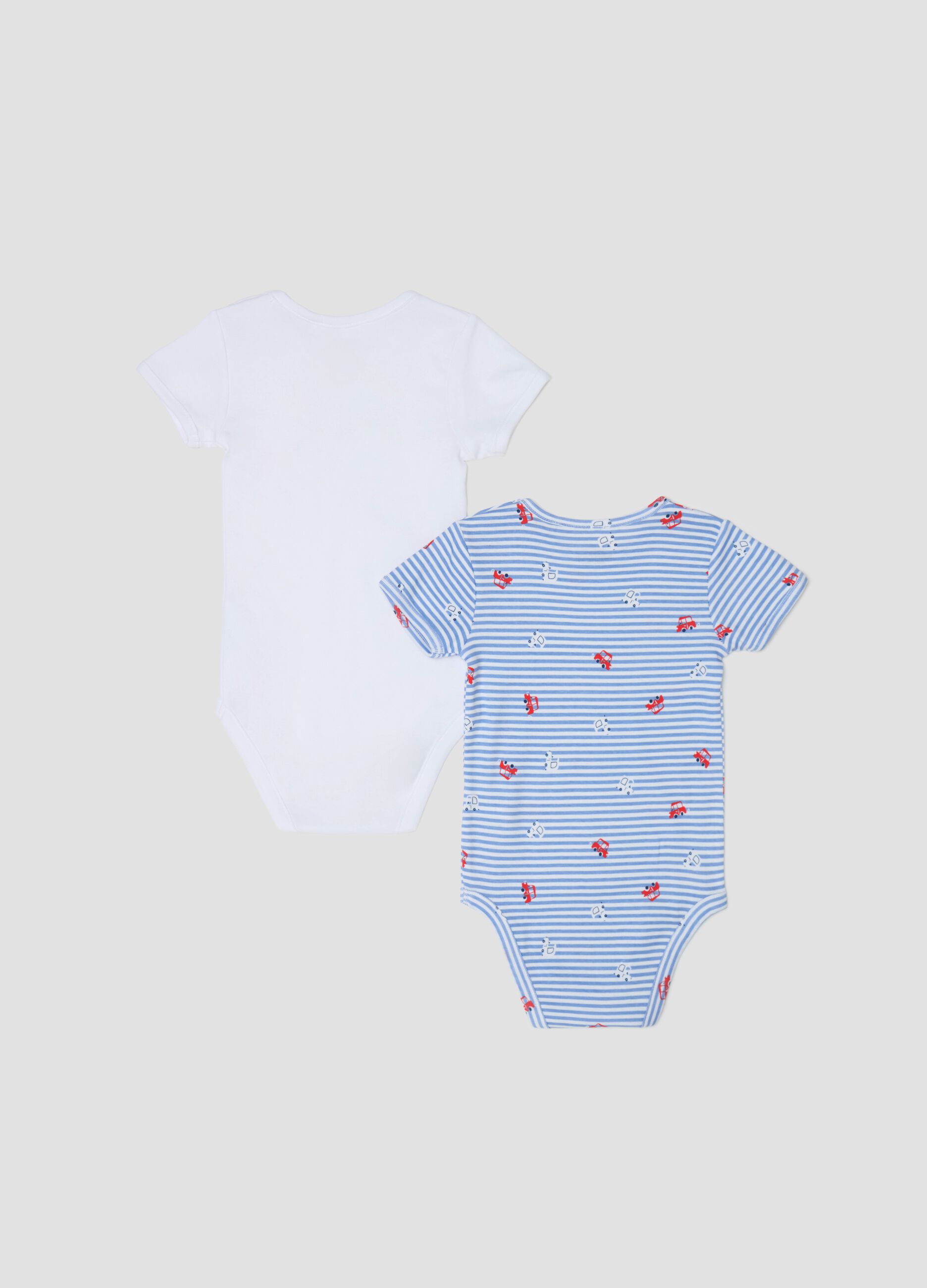 Bipack body in cotone con macchinine