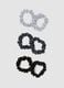 SINCERELY HAIR Small Satin Scrunchies (6 pcs) Black & Grey_1