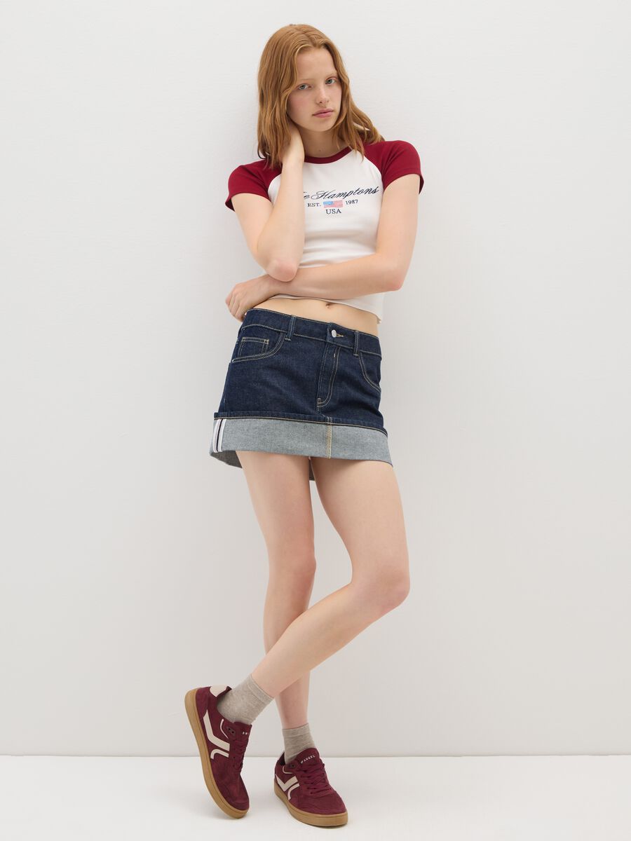 T-shirt in cotone elasticizzato multicolor fitted_2