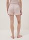 Pink pure cotton regular fit pyjama shorts with gathered edges_2