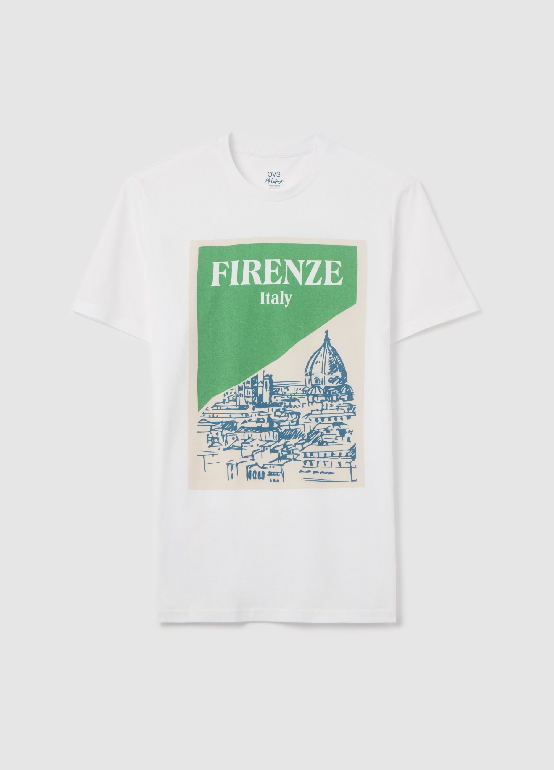 T-shirt in cotone con stampa "Firenze Italy"
