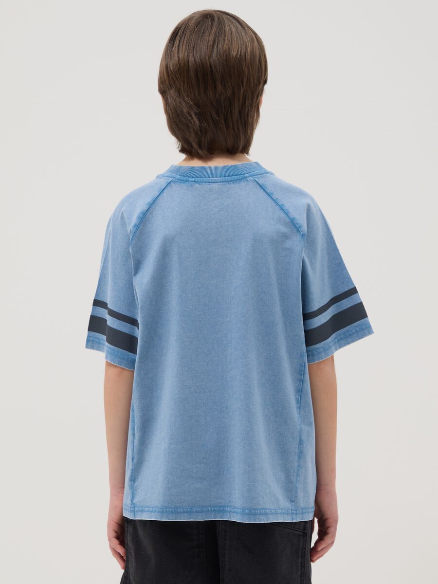 Boys' blue pure cotton regular fit t-shirt with print_2