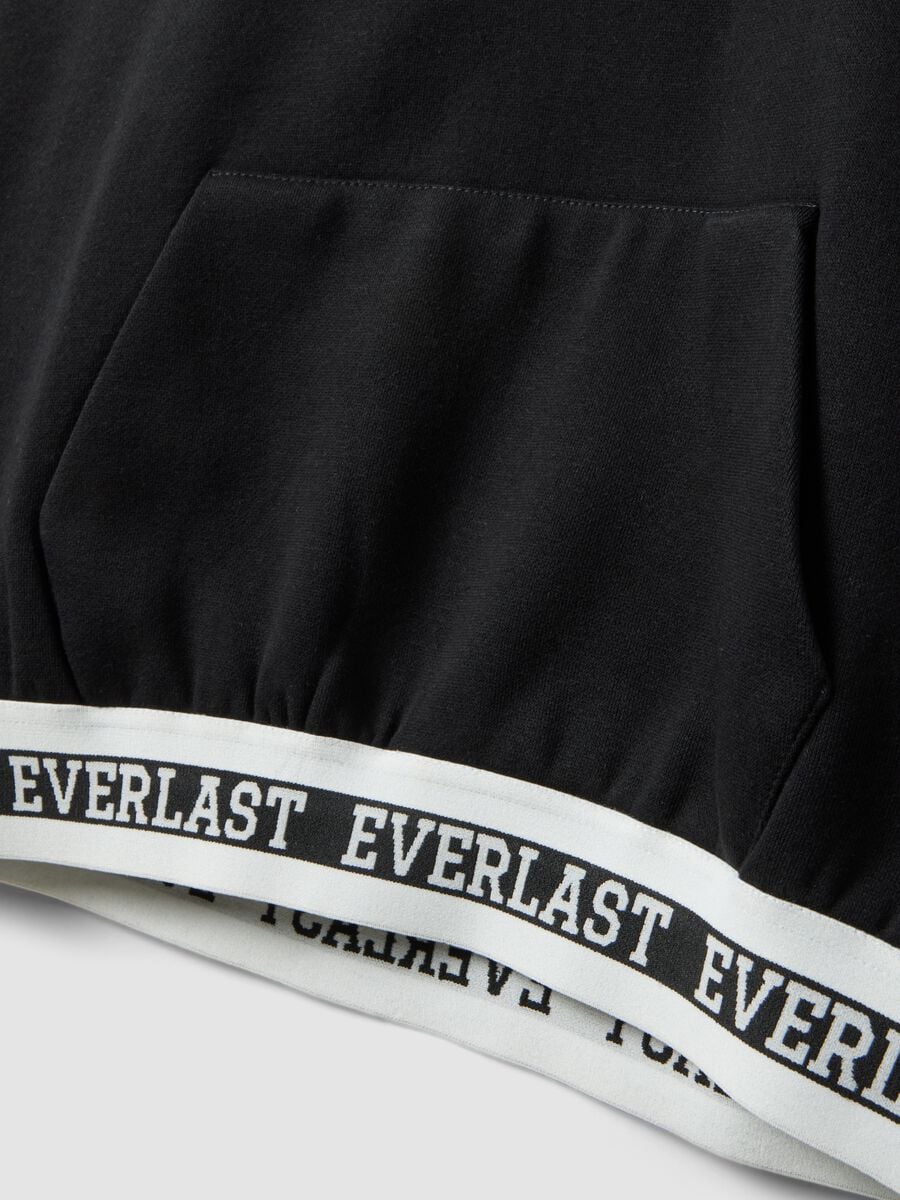 Black cotton-blend hooded sweatshirt_1