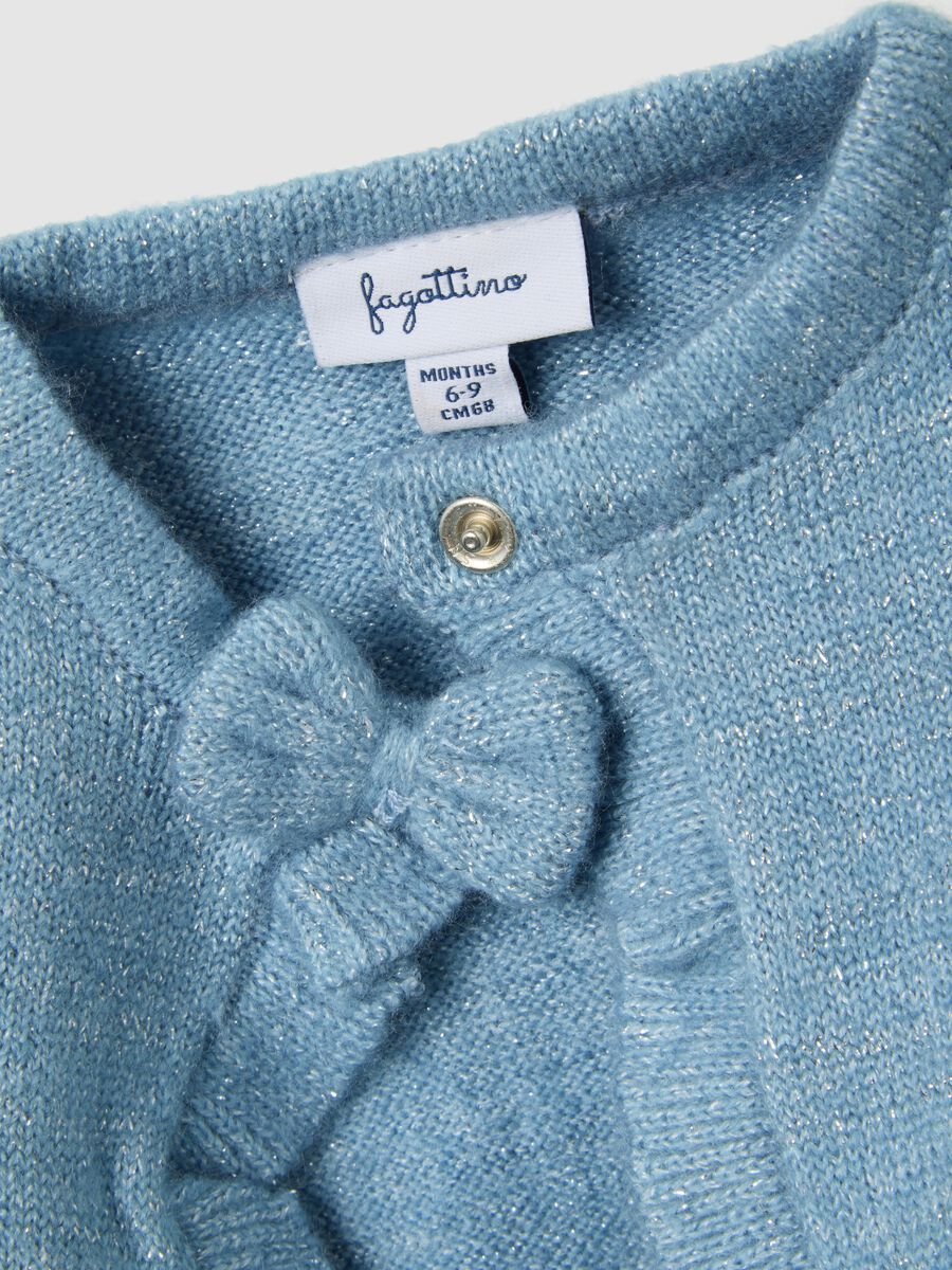 Blue baby girl cardigan with ruffle details_3