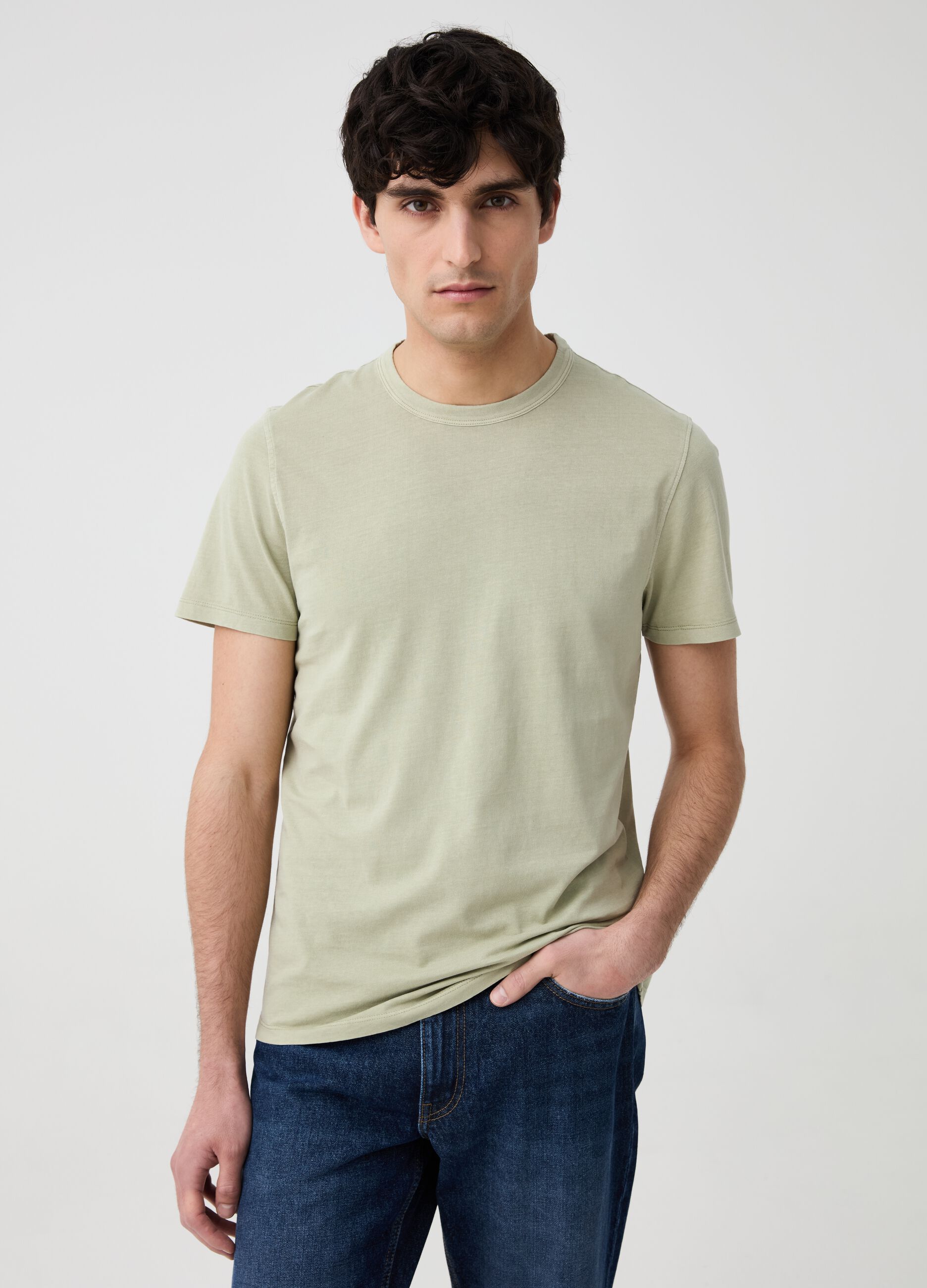 Ovs T-shirt in cotone con scollo rotondo