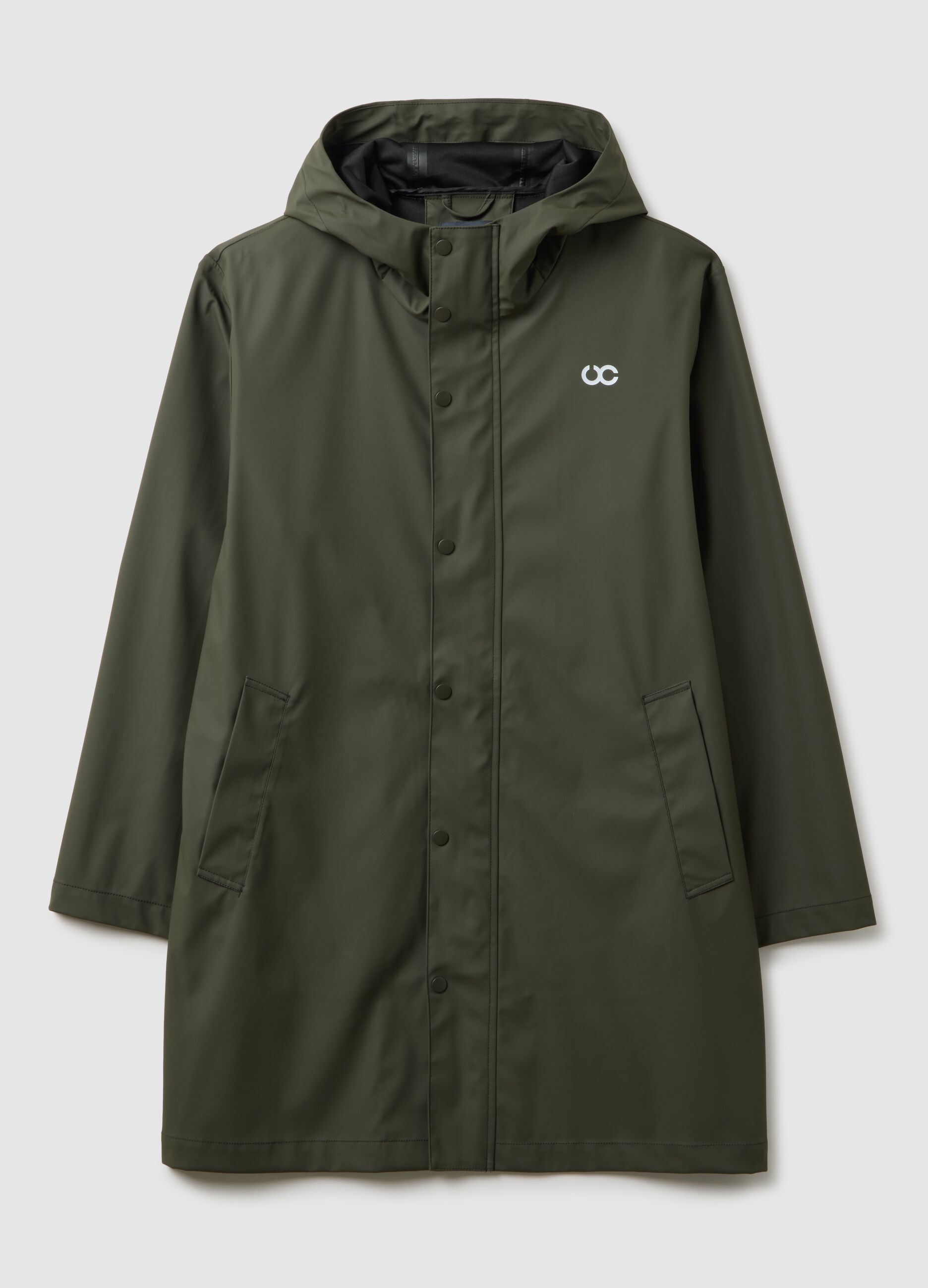 Regular fit green waterproof light jacket