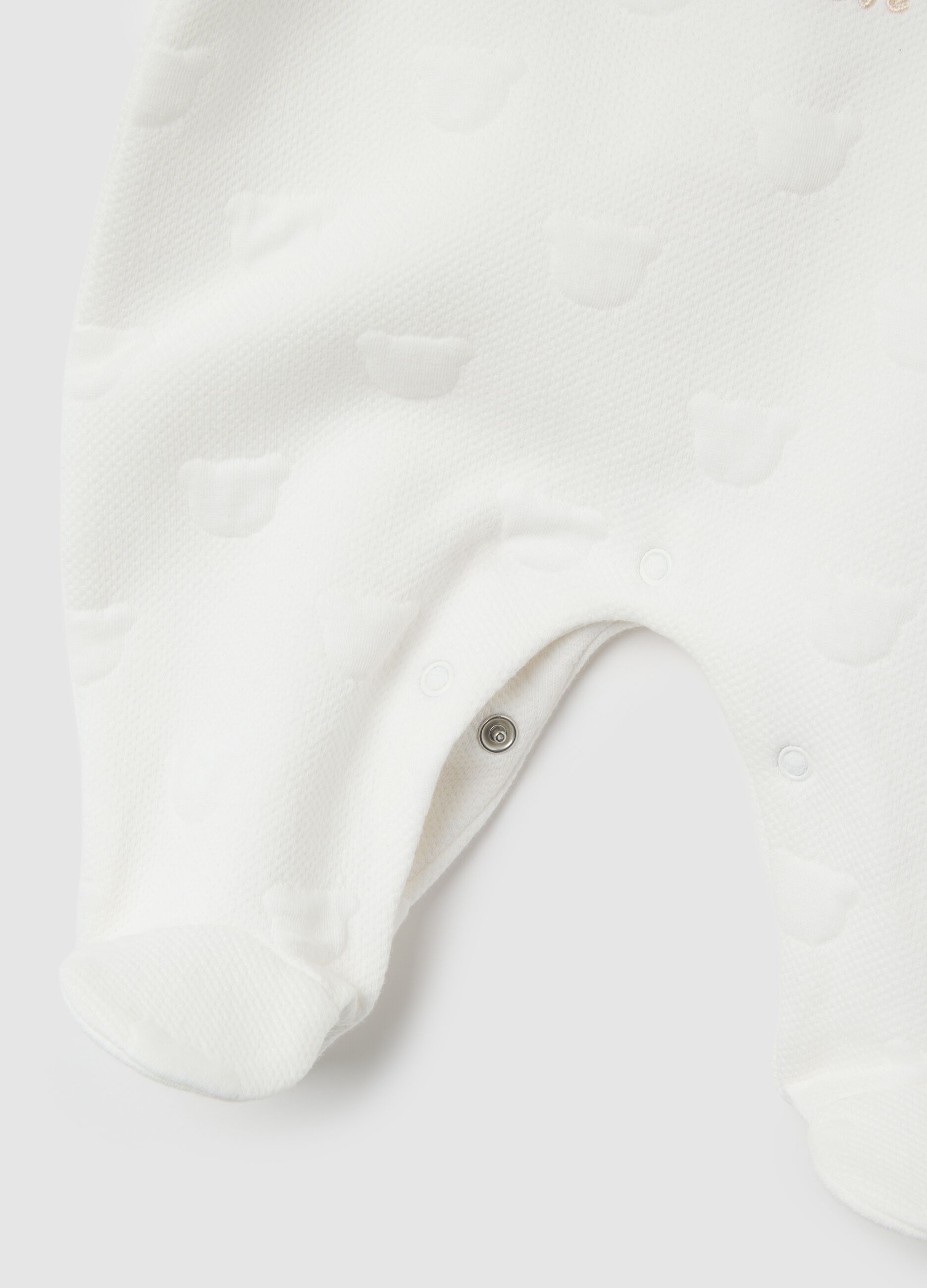 Tutina da neonato in misto cotone bianca