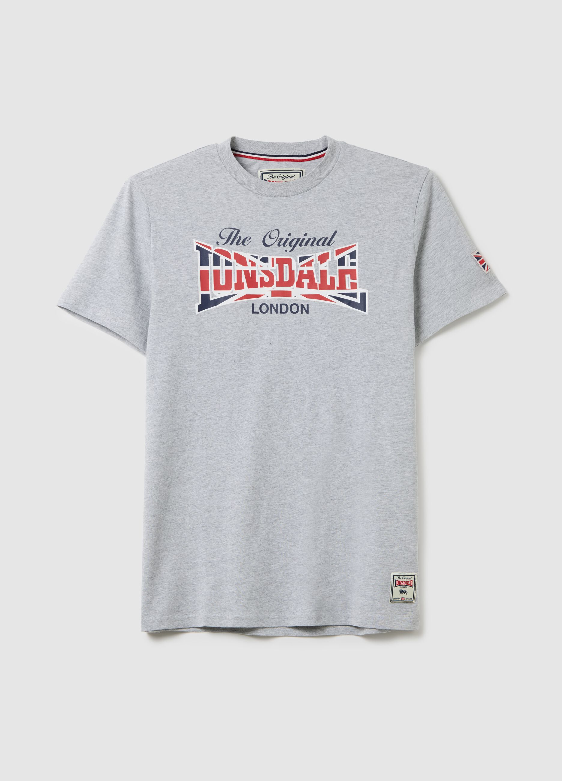 Gray short sleeve Lonsdale T-shirt with print