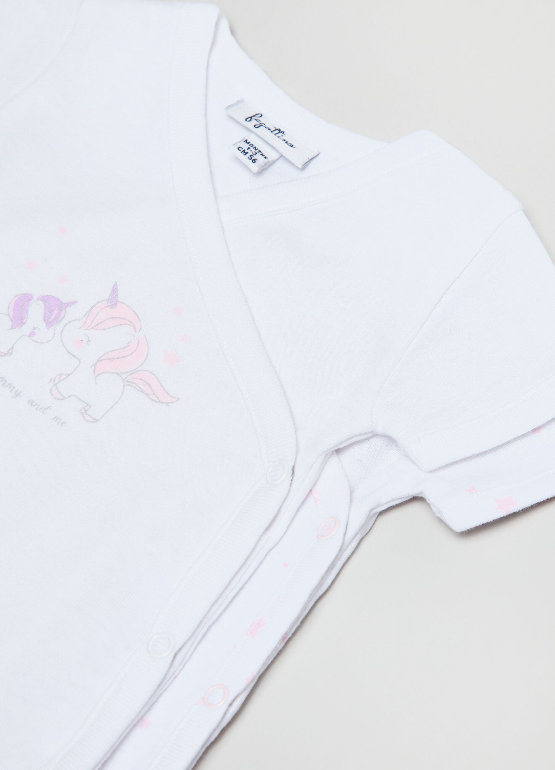 Bipack body in cotone con stampa unicorni _1