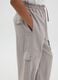 Girls' beige viscose blend regular fit jogger trousers with cargo pockets_2