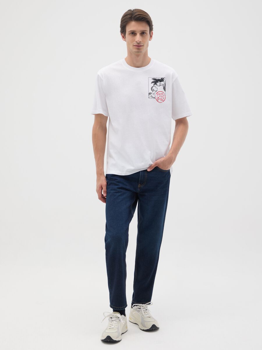 White pure cotton T-shirt relaxed fit with print_1