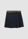 Grey stretch viscose mini skirt with belt_4