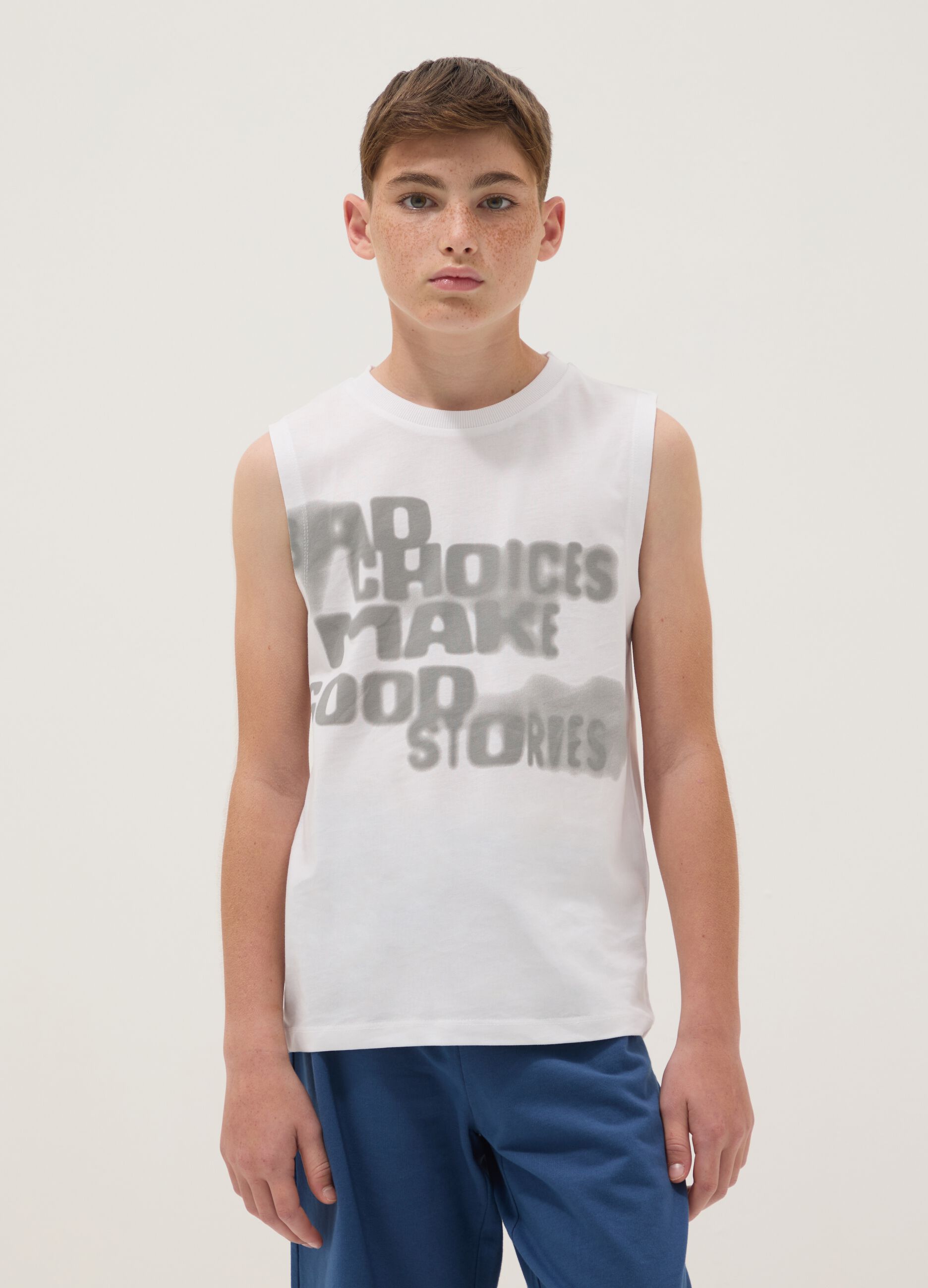 White organic cotton tank top