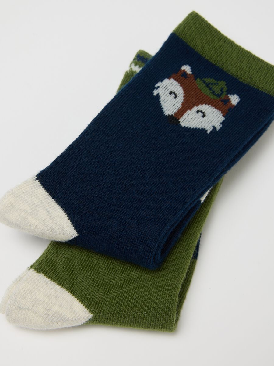 Multicolour cotton blend baby long socks tripack_2