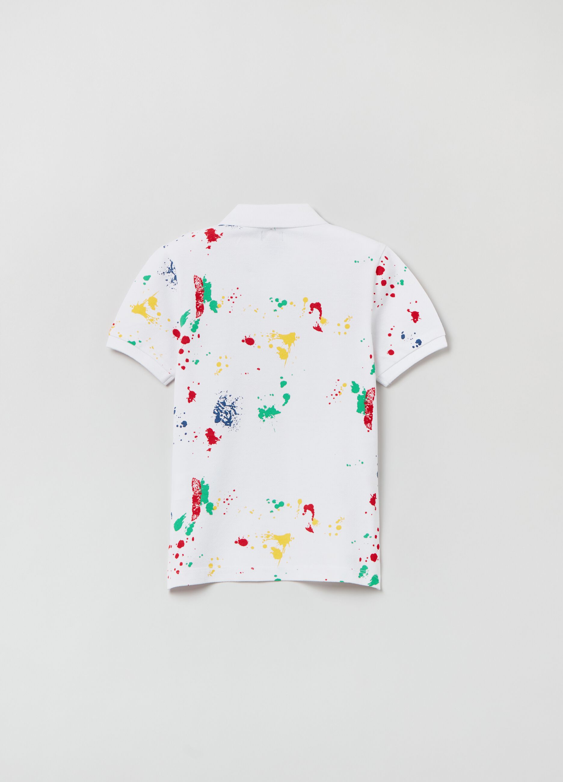 Pique polo shirt with print