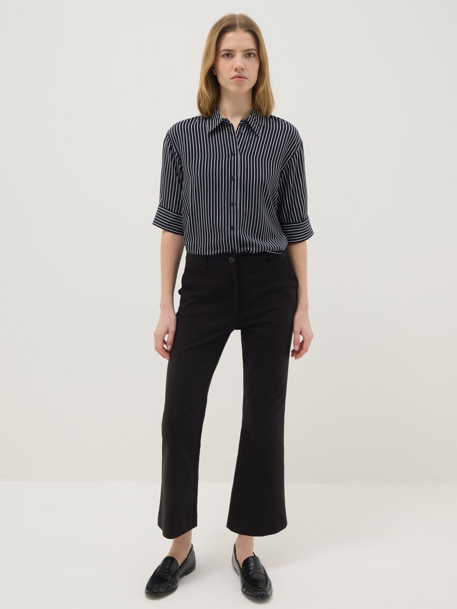 Regular Fit Multi-Colour Striped Pure Viscose Shirt_1