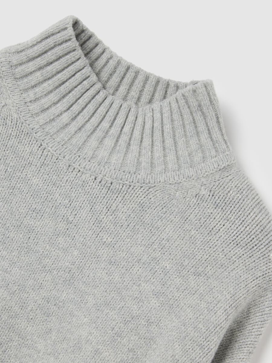 Grey cotton and polyamide blend jumper_2