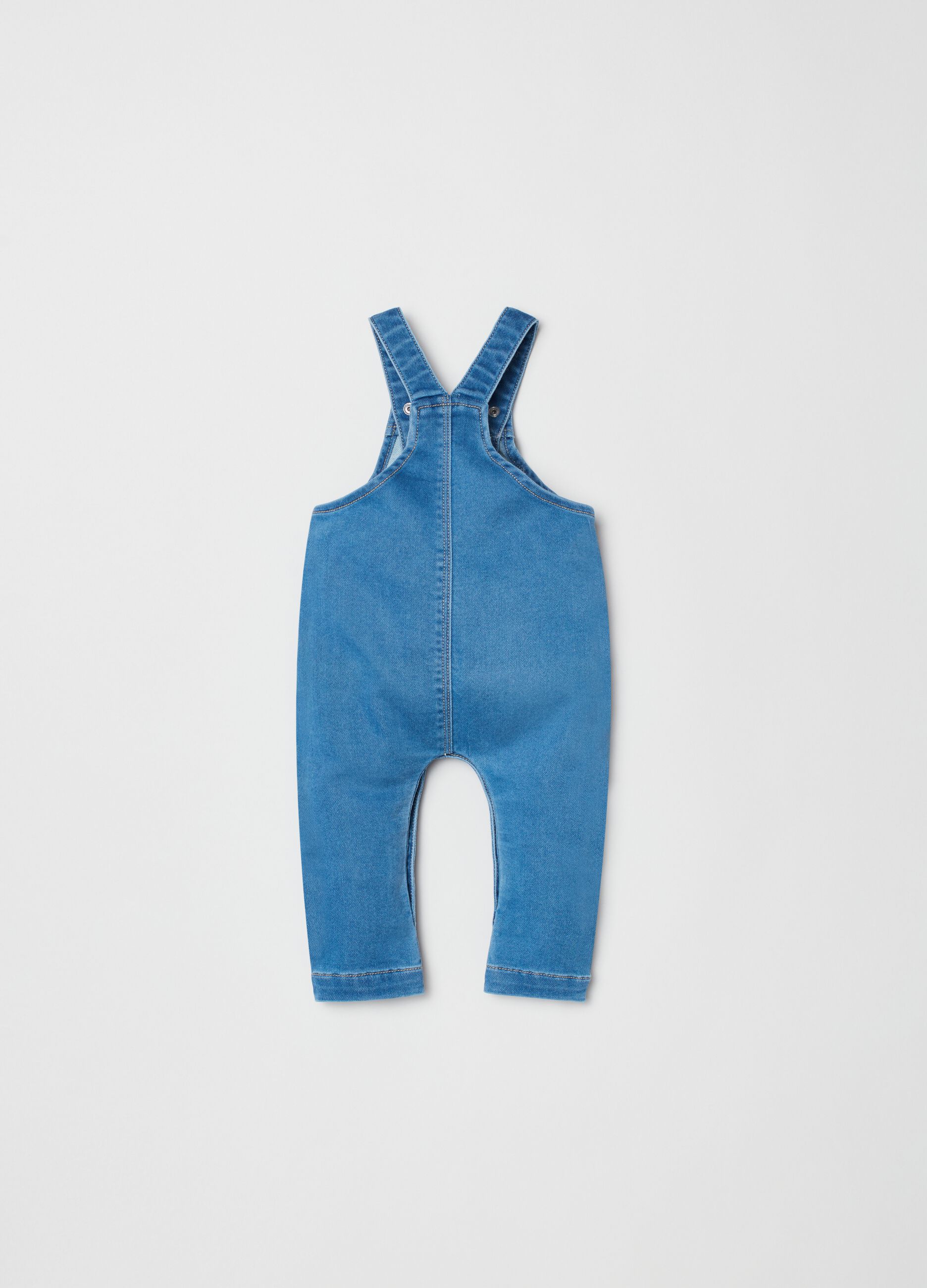 Denim dungarees with pocket