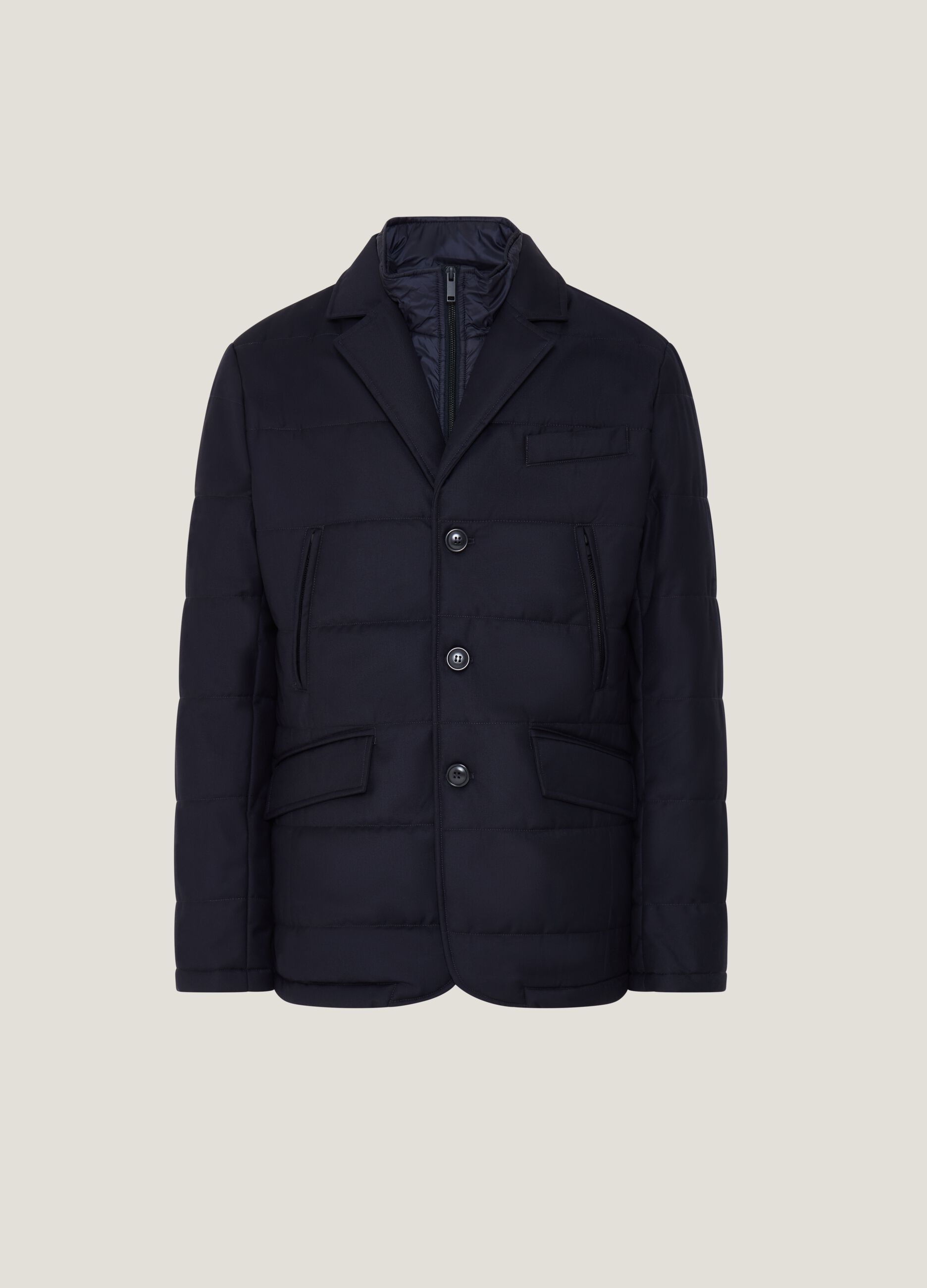 Giacca corta trapuntata con gilet interno_0