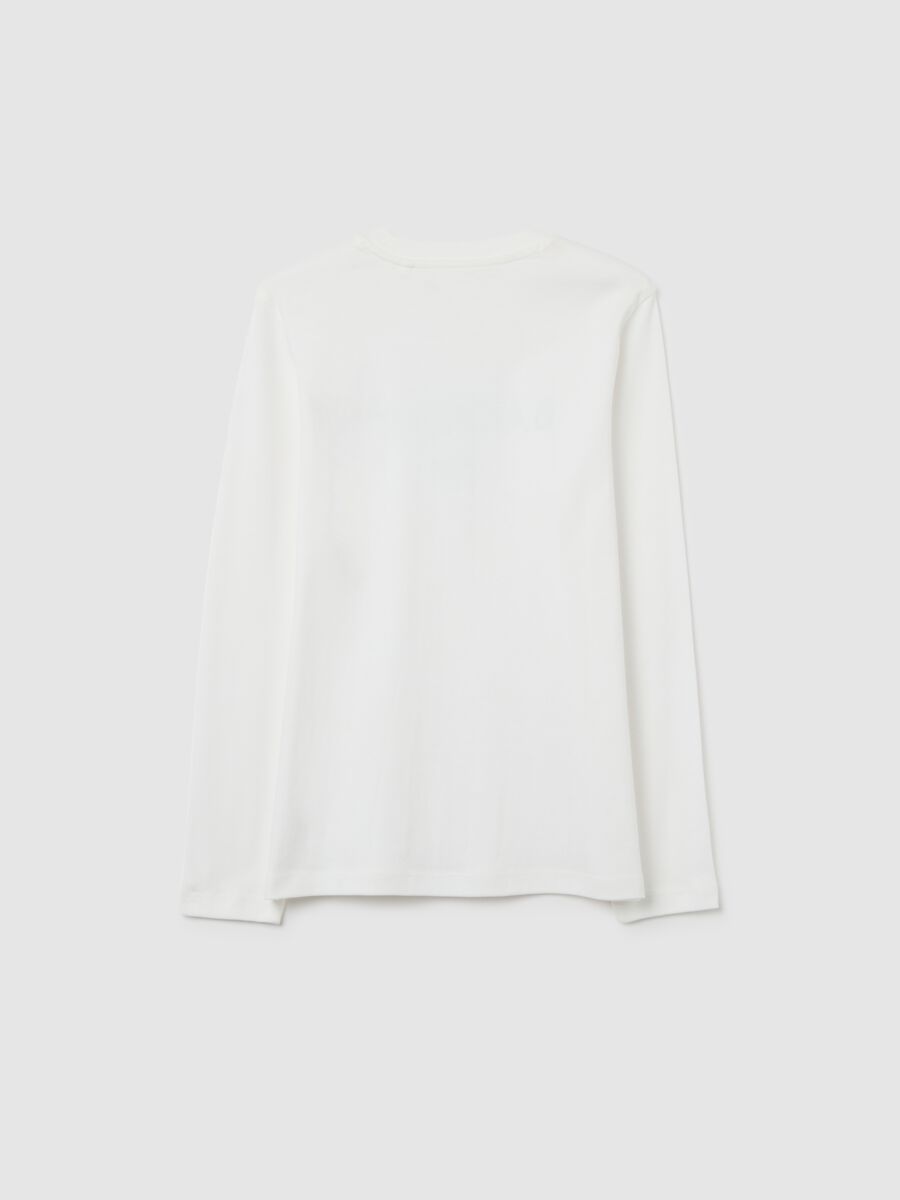 Boys' Long Sleeve White Cotton Top Regular Fit_1