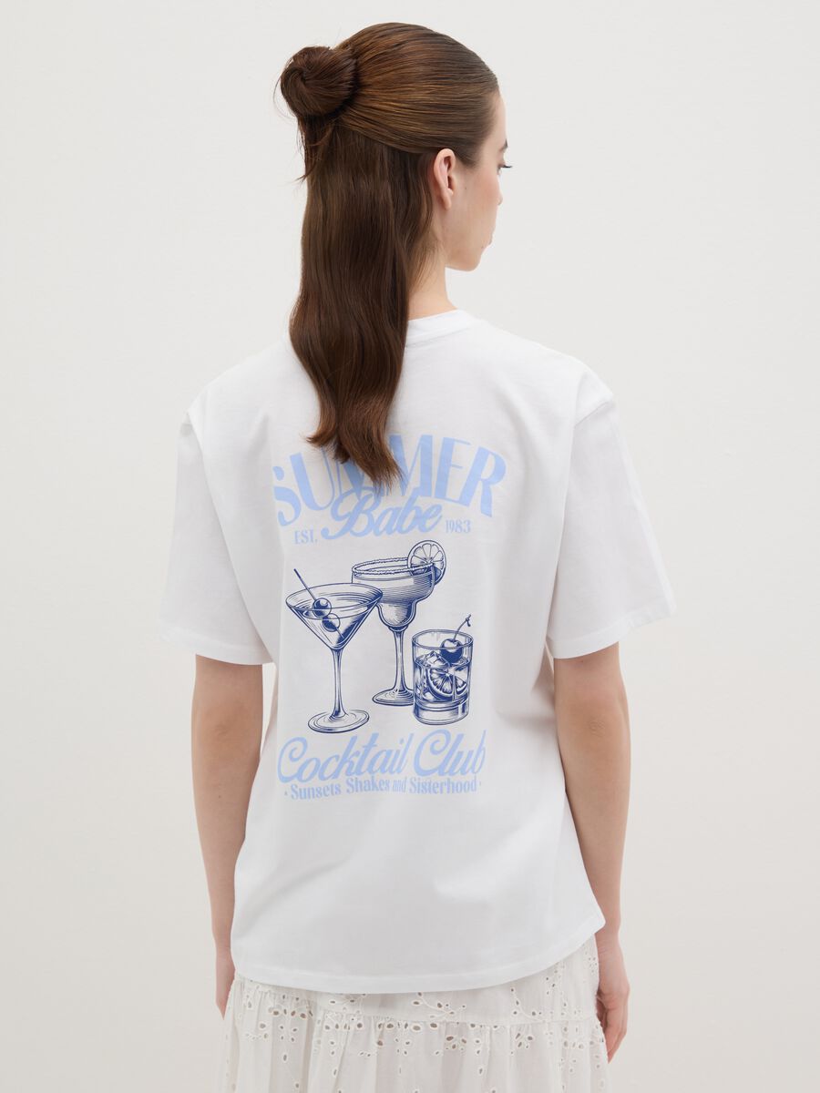 Women's white pure cotton T-shirt relaxed fit_3
