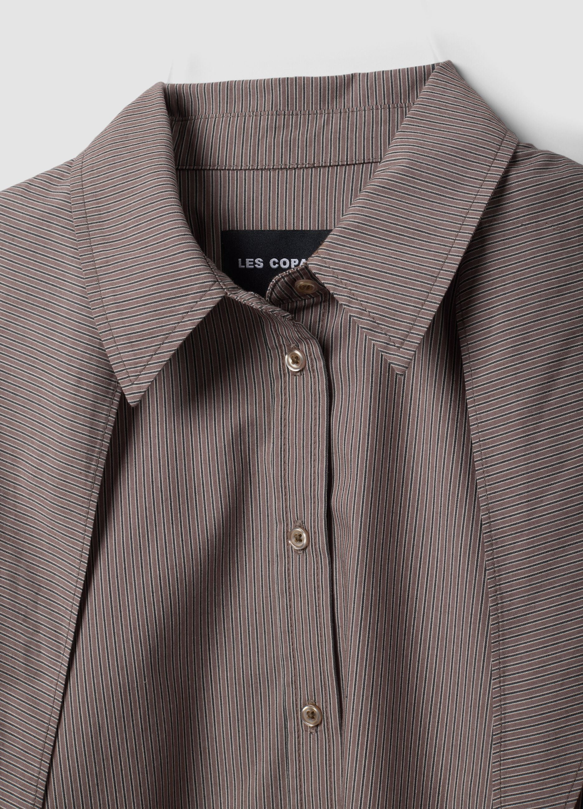 Multicolour stretch cotton shirt with scarf collar