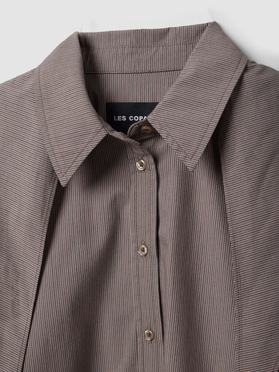 Camicia multicolor in cotone elasticizzato con collo foulard_5