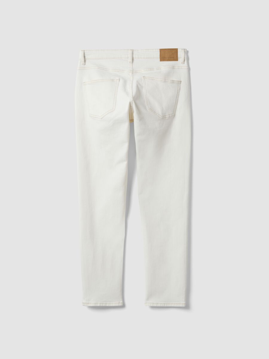 White slim-fit stretch cotton jeans_5